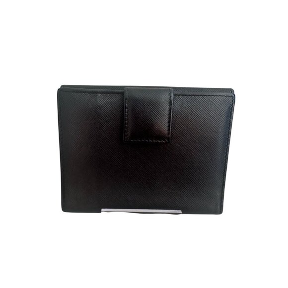 PRADA Womens Black Saffiano Leather Snap Wallet - Picture 2 of 12